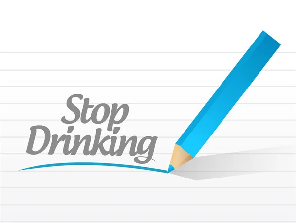 Прекратить пить сообщение иллюстрации дизайн — стоковое фото