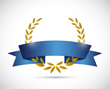 Altın defne ve mavi şerit. resim tasarım