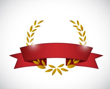 Altın defne ve şerit. resim tasarım