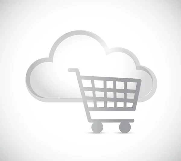 Cloud computing y carrito de compras ilustración —  Fotos de Stock