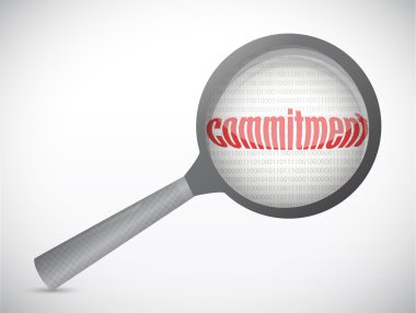 taahhüt büyütme cam altında. illüstrasyon