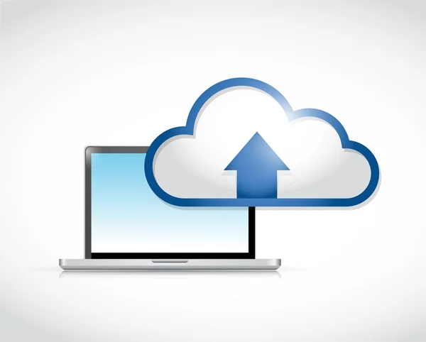 Laptop Computer Cloud-Transfer-Verbindung — Stockfoto
