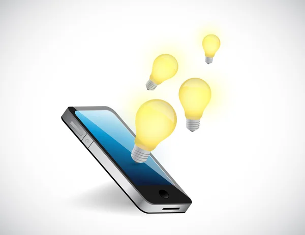 Phone and ideas all around. illustration design — Stock Photo, Image