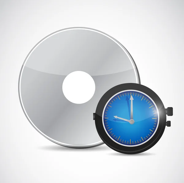 CD en horloge afbeelding ontwerp — Stockfoto