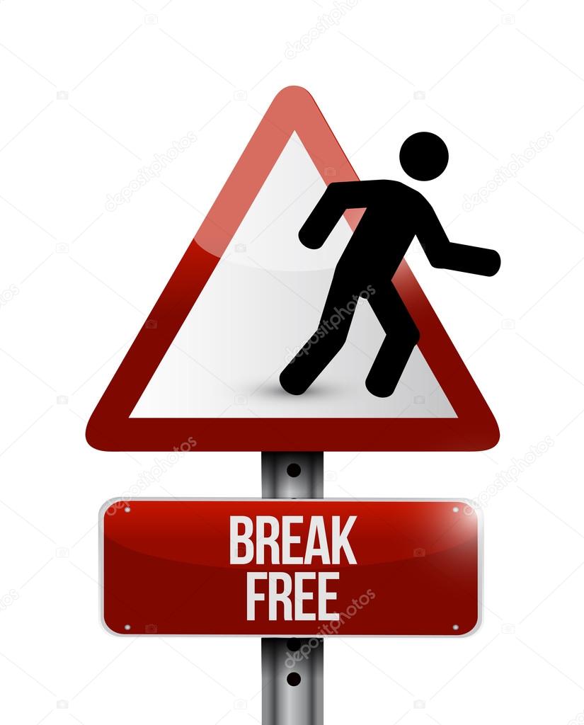 break free sign illustration design