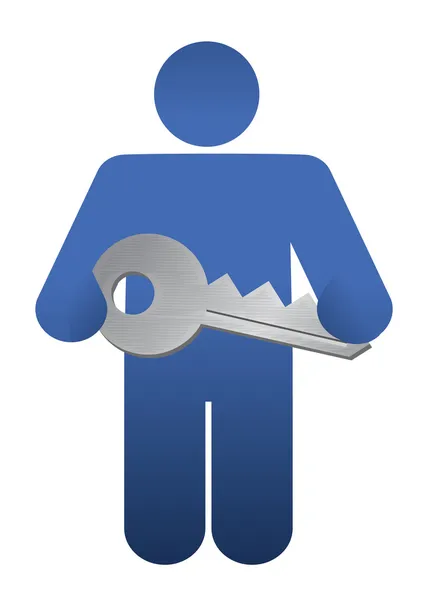 Icon holding a key. illustration design — Stock Photo, Image