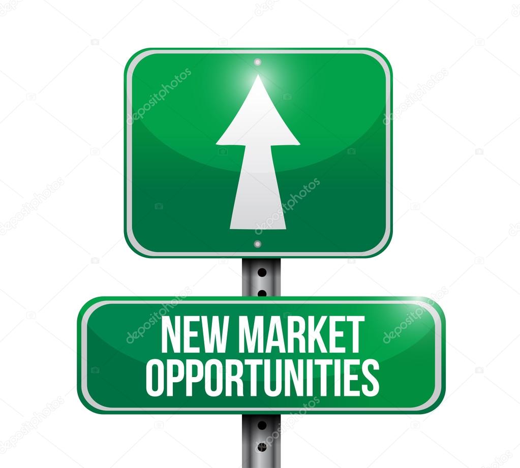 new market opportunities sign illustration design