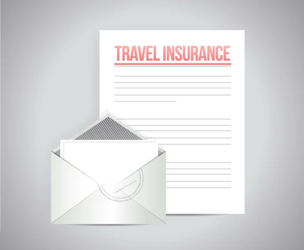 Ilustración de documentos de seguro de viaje — Foto de Stock