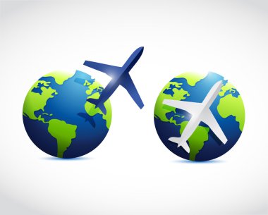 Dünya uçak illüstrasyon tasarımı