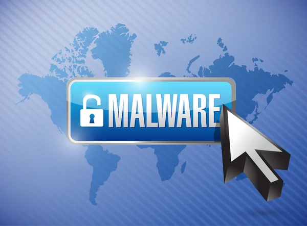 Malware knappen illustration design — Stockfoto