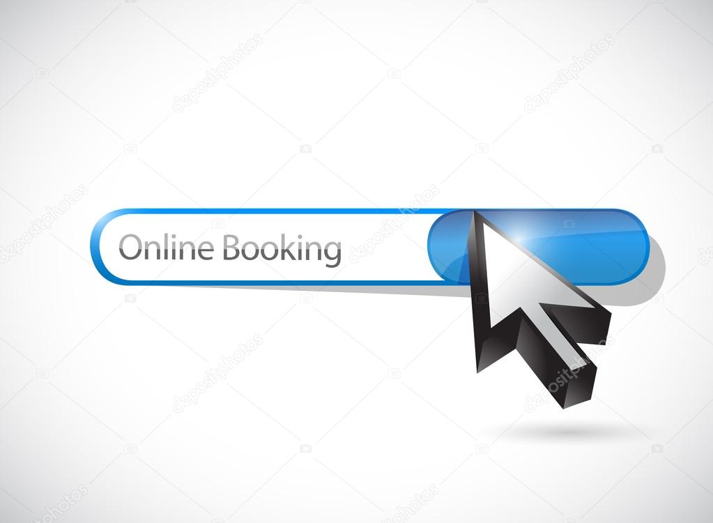 online booking search bar illustration design