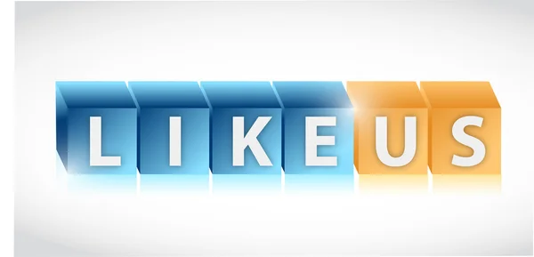 Like us message cube illustration design — Stock Photo, Image