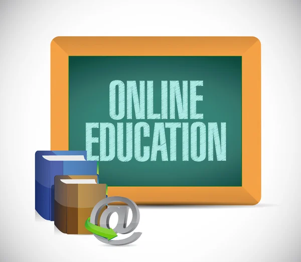 Online education written on a chalkboard. — Stock Photo, Image