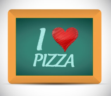 bir kara tahta yazılı pizzaya bayılırım. illüstrasyon