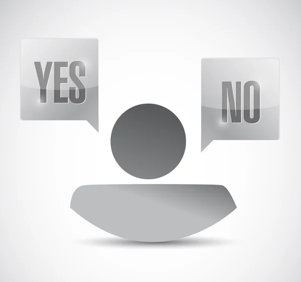 Sim ou não avatar ilustração design — Fotografia de Stock