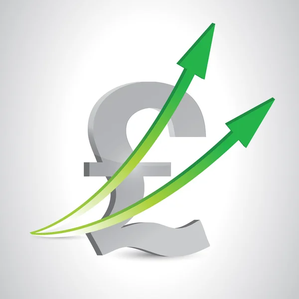 Pound currency and up arrows. illustration design — Stock Photo, Image