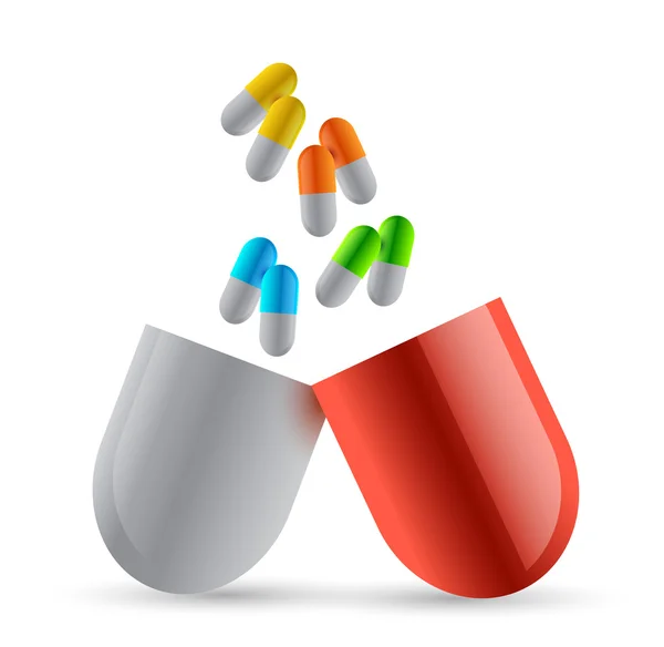 Set of pills illustration design — Stock Photo, Image