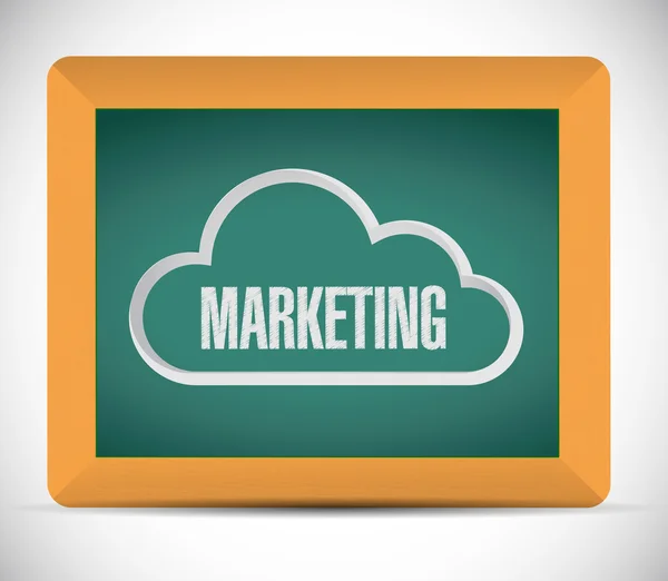 Signo de la nube de marketing en una pizarra. ilustración — Foto de Stock