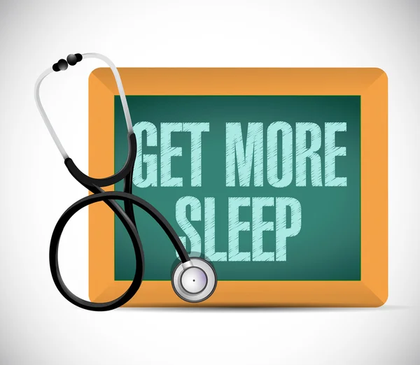 Get more sleep sign on a blackboard. illustration — Stock Photo, Image