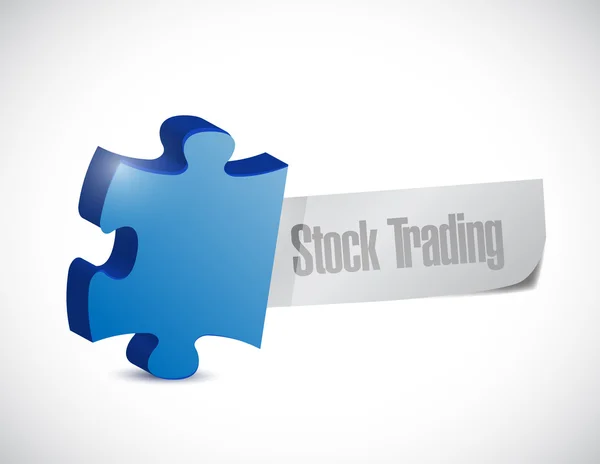 Puzzle piece and stock trading illustration — Stock Photo, Image