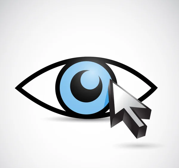 Eye and cursor illustration design — Stock Photo, Image