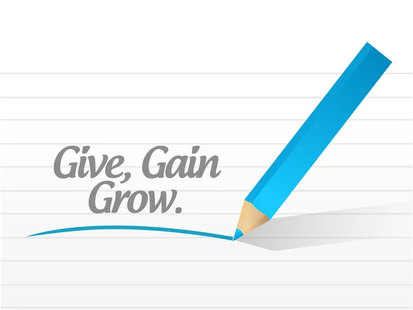 Give, gain, grow illustration design — Stock Photo, Image