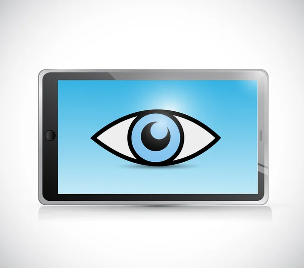 Desenho de ilustração de vigilância de tablet — Fotografia de Stock