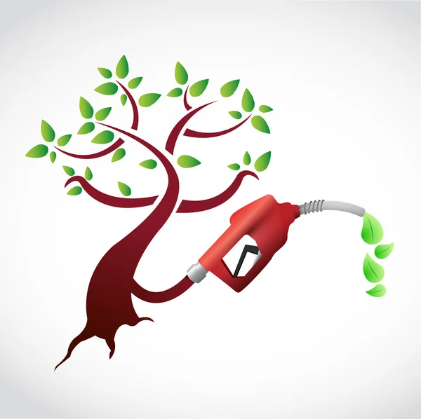 Eco gas pump tree illustration design — Stock Photo, Image