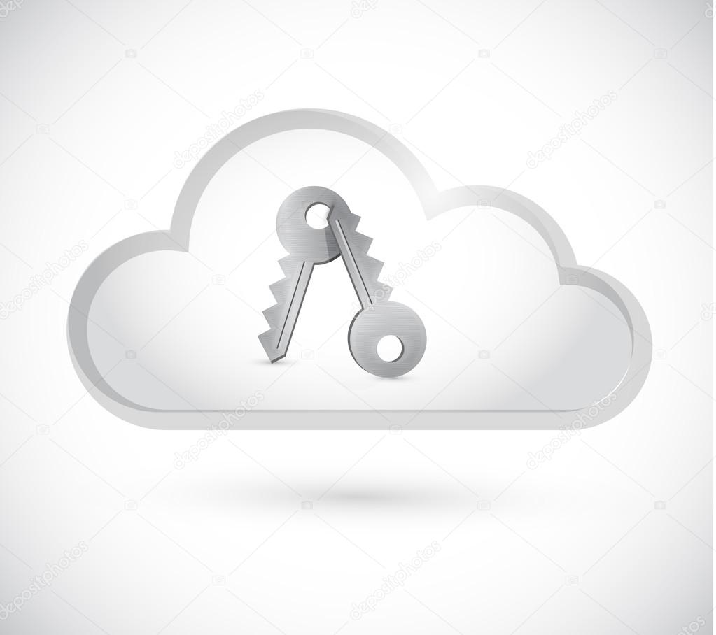 cloud computing keys illustration design