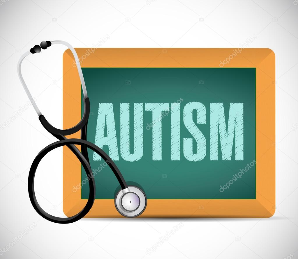 autism sign on a chalkboard illustration