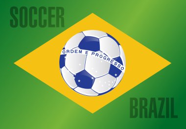 Brezilya ülke futbol bayrak illüstrasyon tasarımı