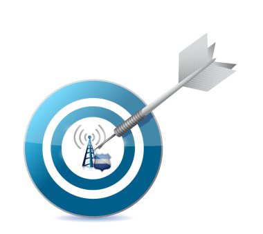 güvenli wifi hedef illüstrasyon tasarımı