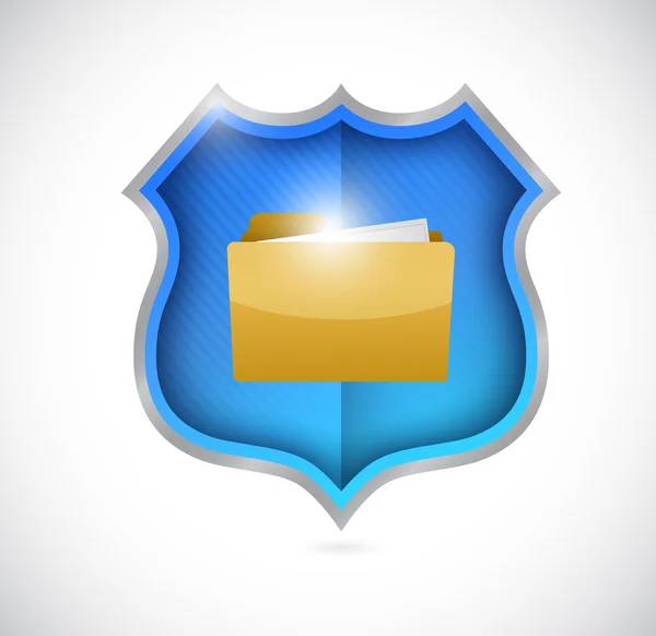 Secure documents shield illustration design — Stock Photo, Image