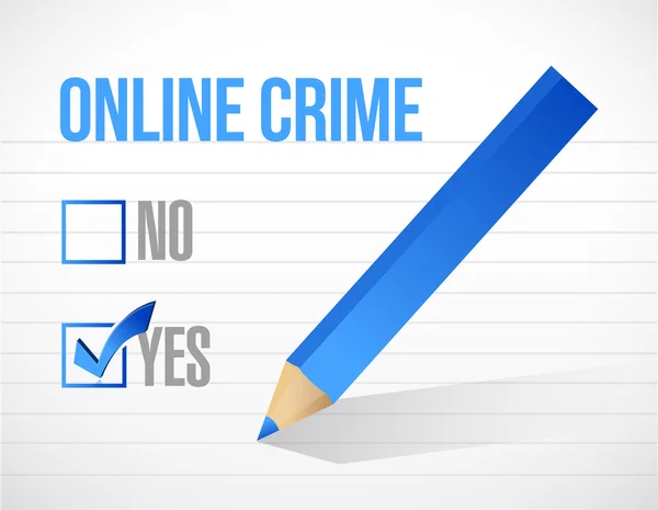 Yes online crime check mark illustration — Stock Photo, Image