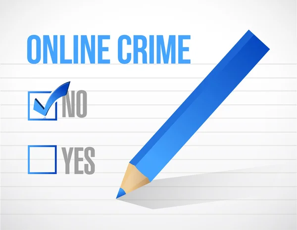 No online crime check mark illustration — Stock Photo, Image