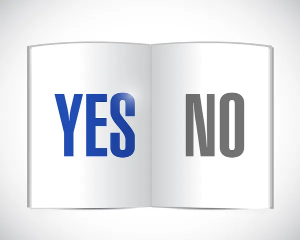 Yes or no book illustration design — Stock Photo, Image