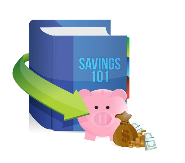 Besparingen 101 boek afbeelding ontwerp — Stockfoto