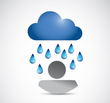 üzerime yağıyor. depresyon kavramı illüstrasyon