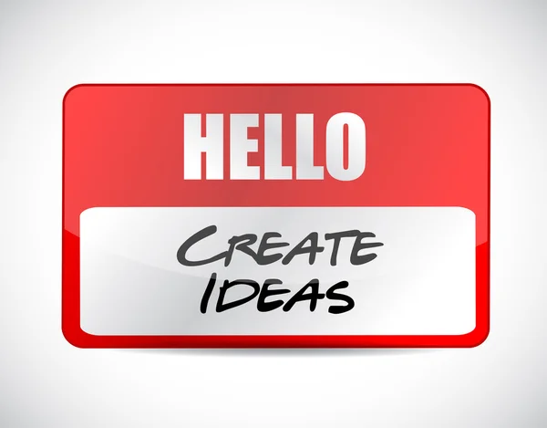 Hello create ideas tag illustration design — Stock Photo, Image