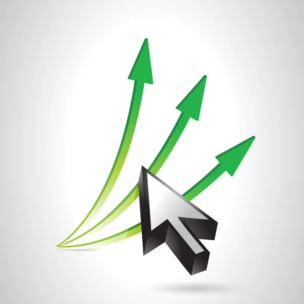 Arrows going up and cursor. illustration design — Stock Photo, Image