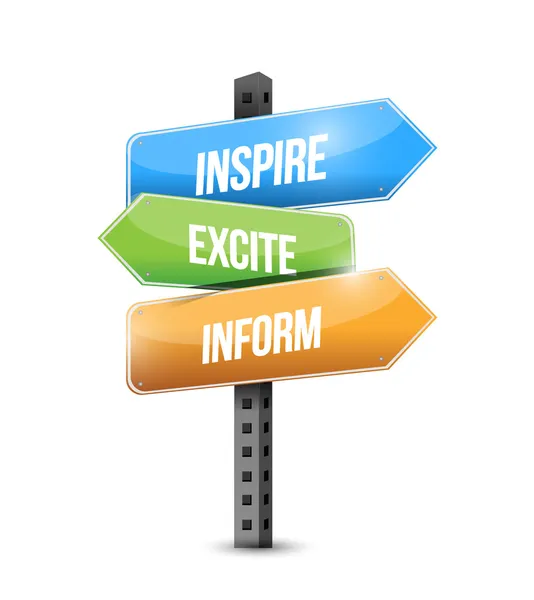 Inspire, excite, inform sign illustration design — Stock Photo, Image