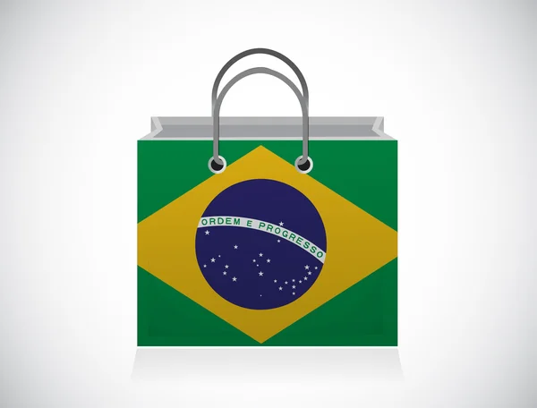Bandeira do brasil saco de compras ilustração design — Fotografia de Stock