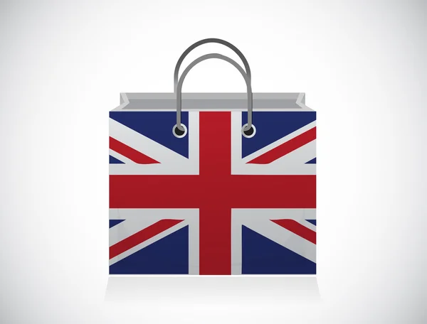 Uk flag shopping bag illustration — Stock Photo, Image