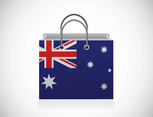 Bandera australiana bolsa de compras ilustración — Foto de Stock