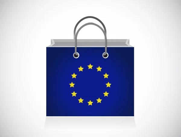 Bandeira europeia saco de compras ilustração design — Fotografia de Stock