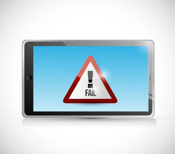 Tablet e design de ilustração de sinal de falha — Fotografia de Stock