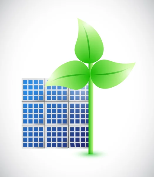 Eco windmill and solar panel illustration design — Stock Photo, Image