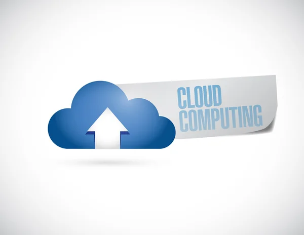 Cloud computing tecken meddelande illustration — Stockfoto
