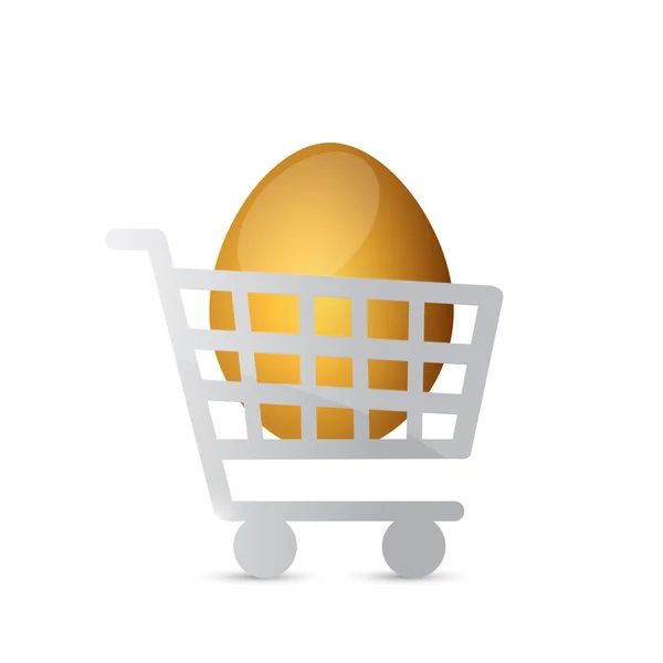 Shopping cart eggs illustration design — Stock Photo, Image