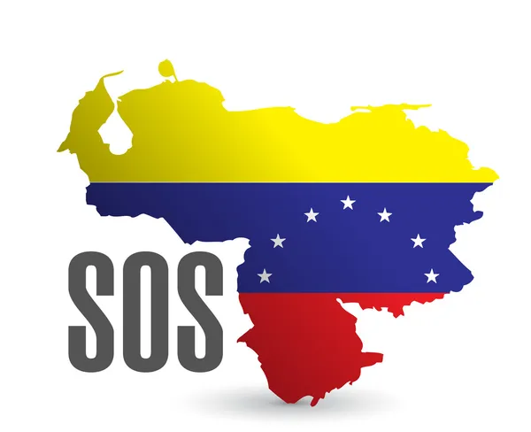 SOS Βενεζουέλα χάρτη εικονογράφηση σχεδιασμός — Φωτογραφία Αρχείου